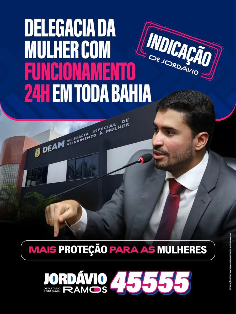 Arte: Delegacia da Mulher com funcionamento 24h em toda a Bahia